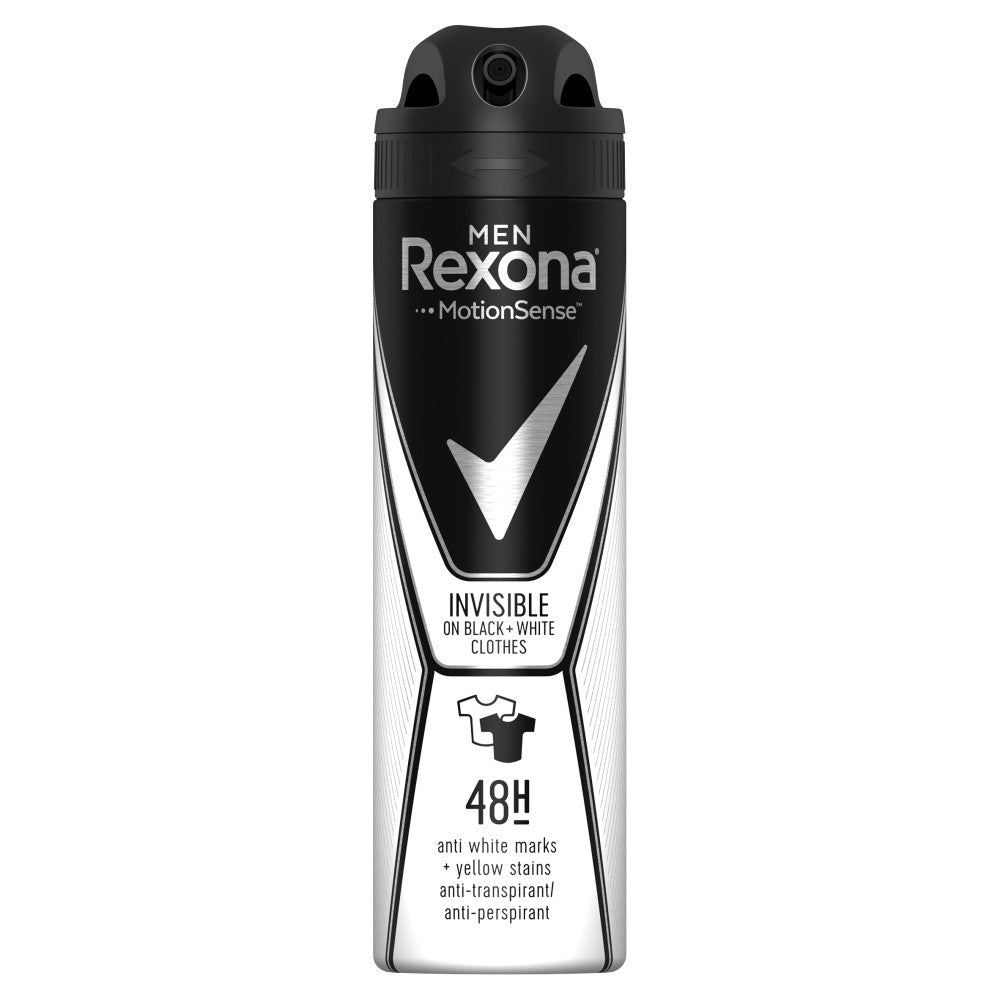 Rexona Motion Sense Men Deodorant spray Invisible Black & White 150ml | Vaistine1.lt | WestPharmacy.eu