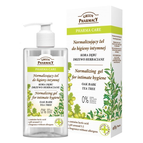 Green Pharmacy Pharma Care Intimate Hygiene Gel Normalizing Oak Bark-Tea Tree 300ml | Vaistine1.lt | WestPharmacy.eu