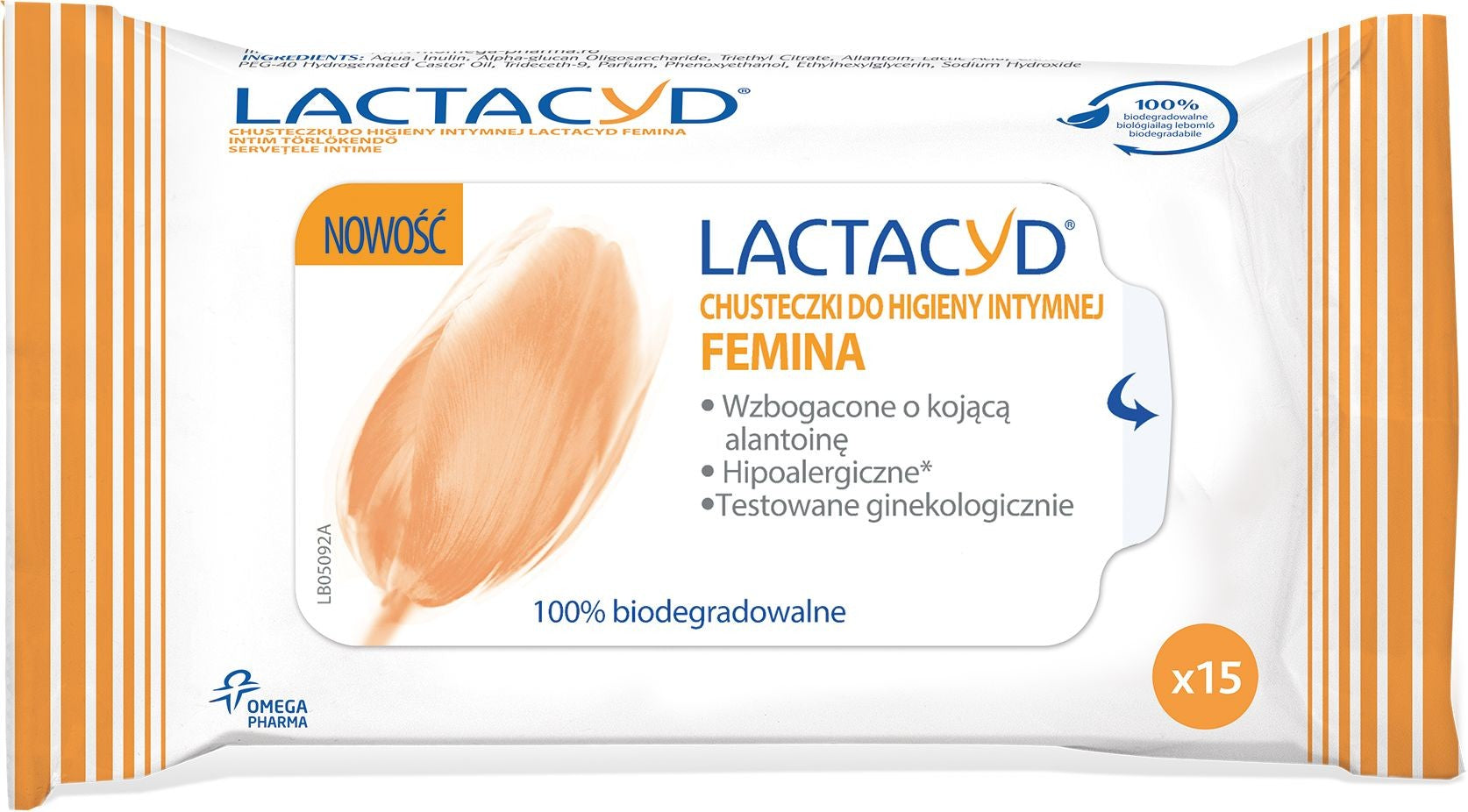 Lactacyd Femina Intimate Hygiene Wipes 1 pack - 15 pieces | Vaistine1.lt | WestPharmacy.eu