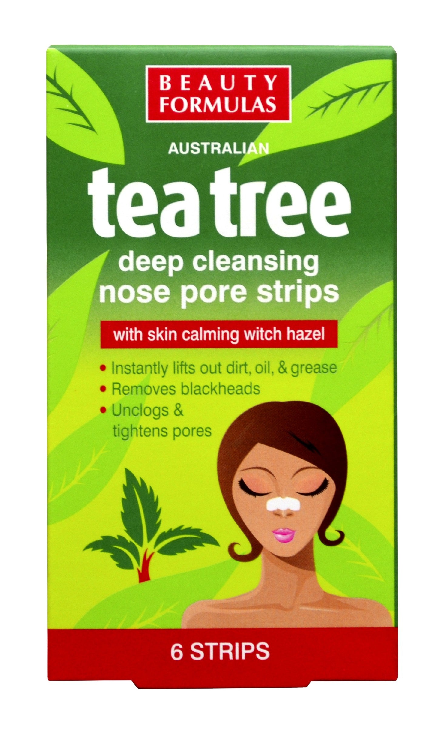 Beauty Formulas Tea Tree Deeply cleansing nose strips 1 pack-6 pcs | Vaistine1.lt | WestPharmacy.eu