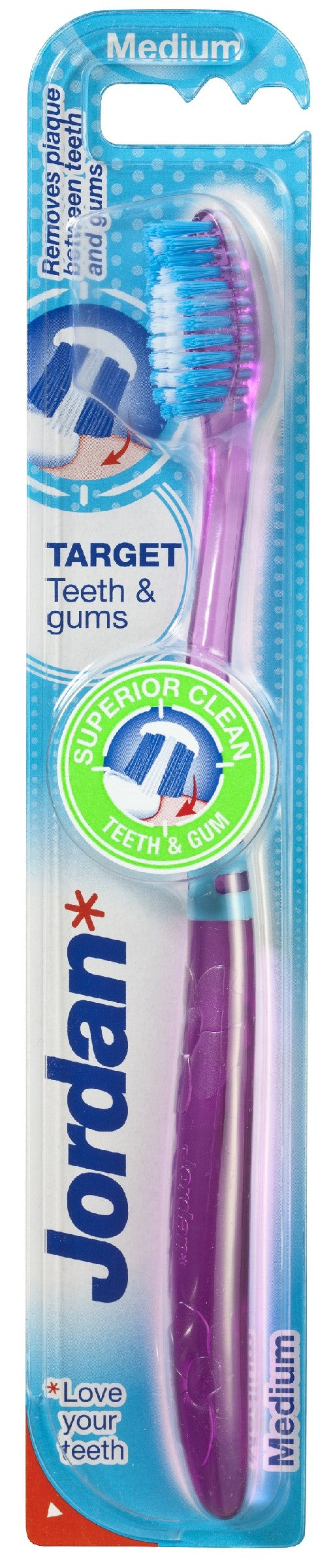 Jordan Toothbrush Target Teeth & Gums medium 1 piece | Vaistine1.lt | WestPharmacy.eu