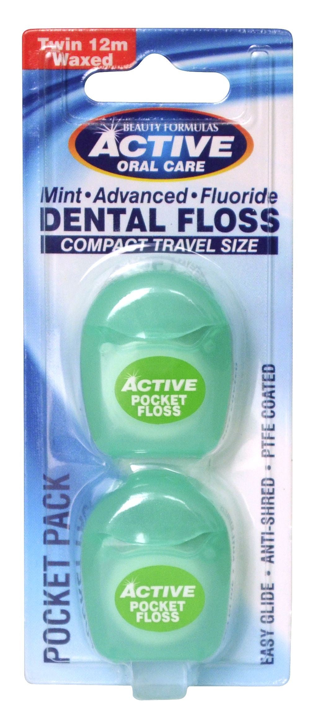 Beauty Formulas Active Oral Care Dental Floss Travel Size 2 x 12m | Vaistine1.lt | WestPharmacy.eu
