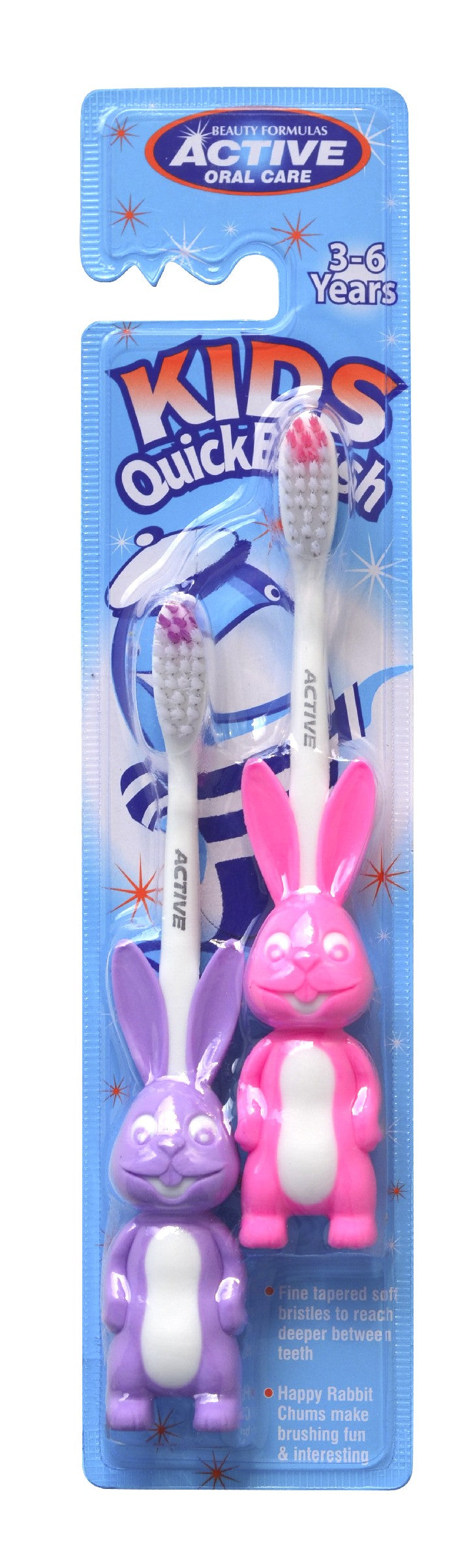 Beauty Formulas Active Oral Care Kids Toothbrush Rabbits (3-6 years) 1 pack - 2 pieces | Vaistine1.lt | WestPharmacy.eu