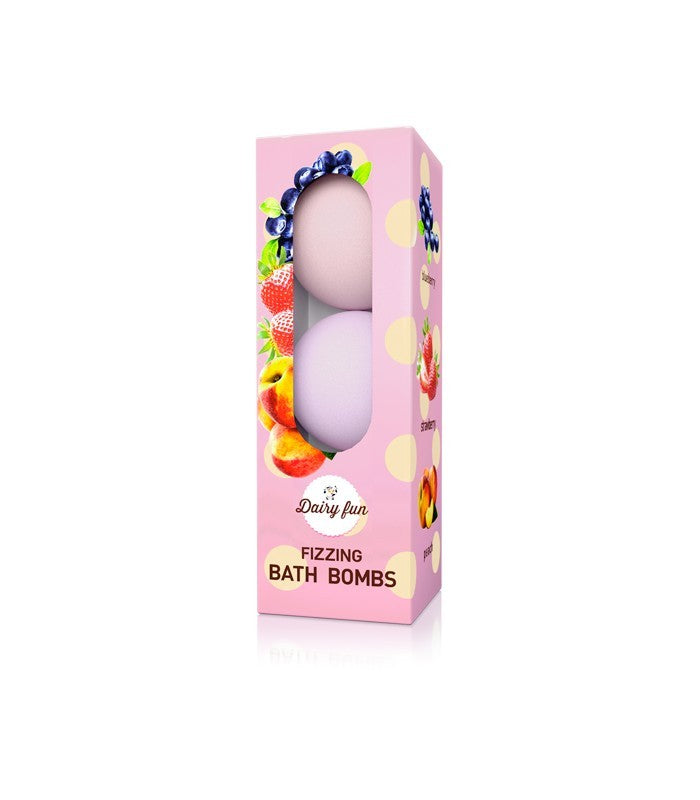 Dairy Fun Fizzy Bath Balls Strawberry-Blueberry-Peach 1 pack-(3x100g) | Vaistine1.lt | WestPharmacy.eu