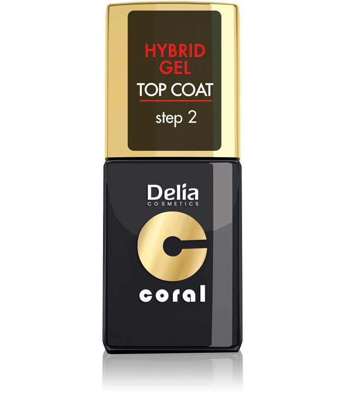 Delia Cosmetics Coral Hybrid Gel Nail Polish Top Coat 11ml | Vaistine1.lt | WestPharmacy.eu