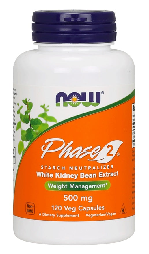 Phase 2 - White Kidney Bean Extract, 500mg - 120 vcaps - NOW Foods | Vaistine1.lt | WestPharmacy.eu