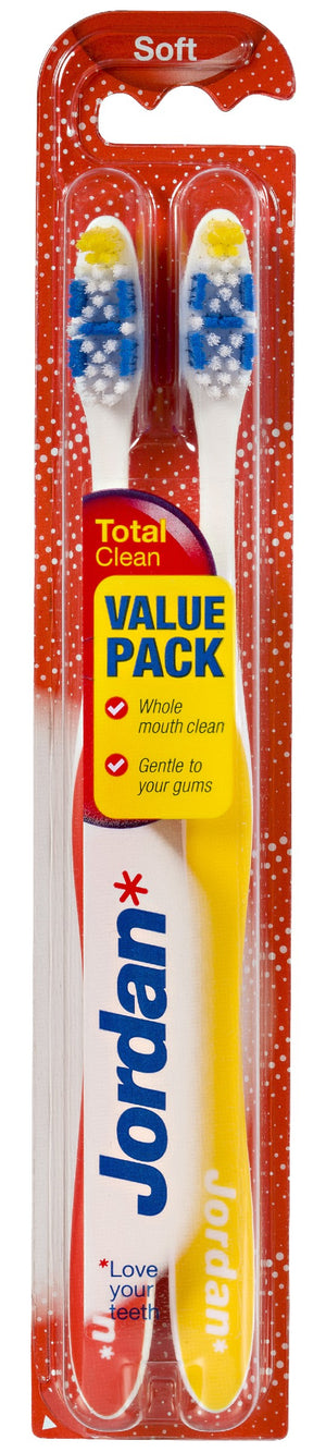 Jordan Total Clean toothbrush medium 1 pack - 2 pieces | Vaistine1.lt | WestPharmacy.eu