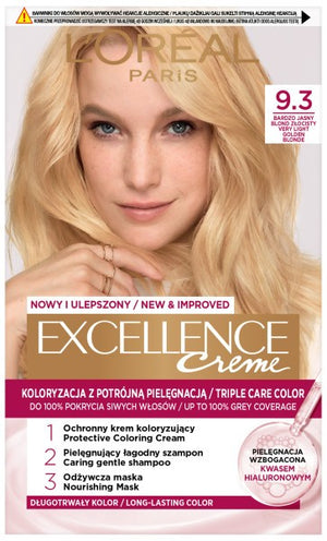 Loreal Excellence Creme Coloring Cream 9.3 Very Light Golden Blonde | Vaistine1.lt | WestPharmacy.eu