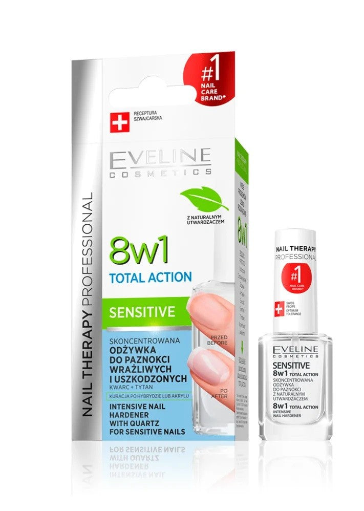 Eveline Nail Therapy Total Action 8in1 Sensitive 12ml | Vaistine1.lt | WestPharmacy.eu