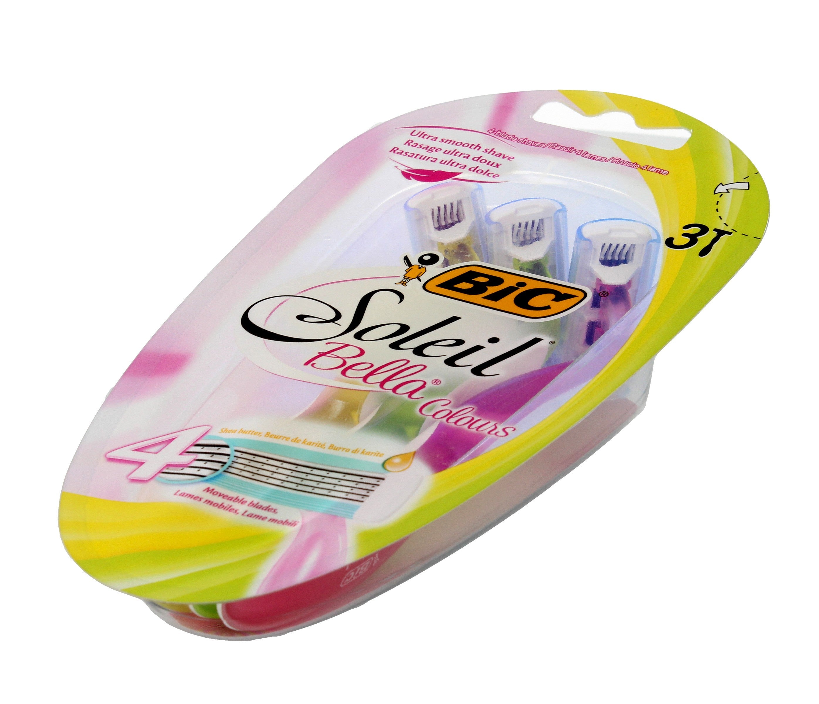 Bic Soleil Bella Colours Shaving Razor 4 1op.-3pcs | Vaistine1.lt | WestPharmacy.eu