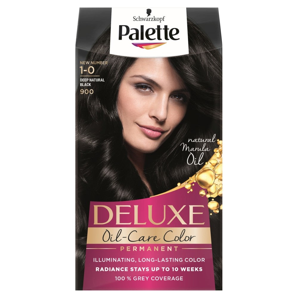 Palette Deluxe Permanent Hair Color No. 900 Deep Natural Black 1pc. | Vaistine1.lt | WestPharmacy.eu