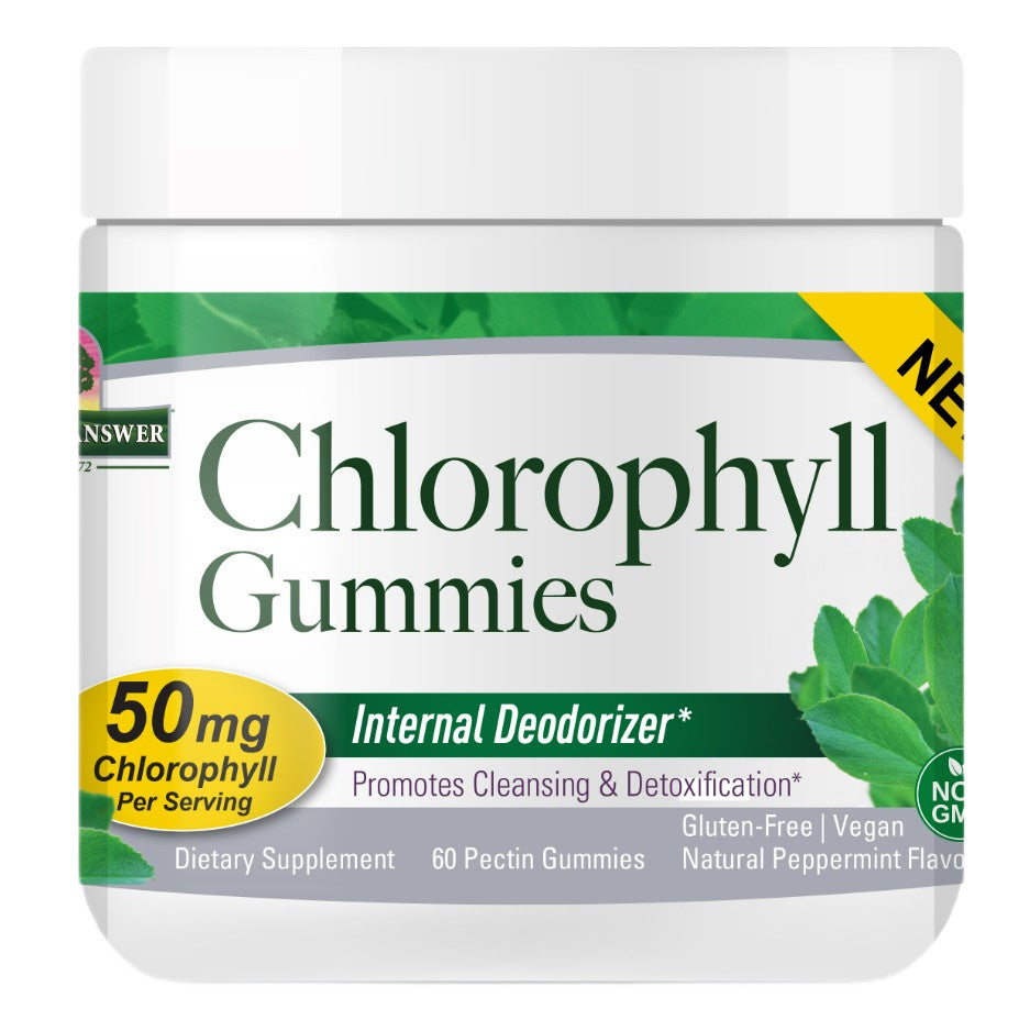 Chlorophyll Gummies, 50mg (Natural Peppermint) - 60 pectin gummies - Nature's Answer