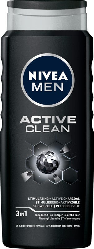 Nivea Men Active Clean Shower Gel 500ml | Vaistine1.lt | WestPharmacy.eu