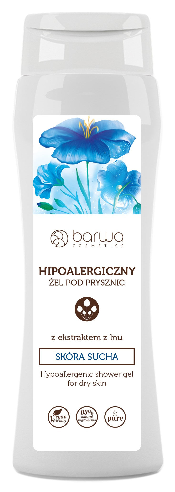 BARWA Hypoallergenic Shower Gel with Flax extract - dry skin 400ml - Vaistine1.lt | WestPharmacy.eu