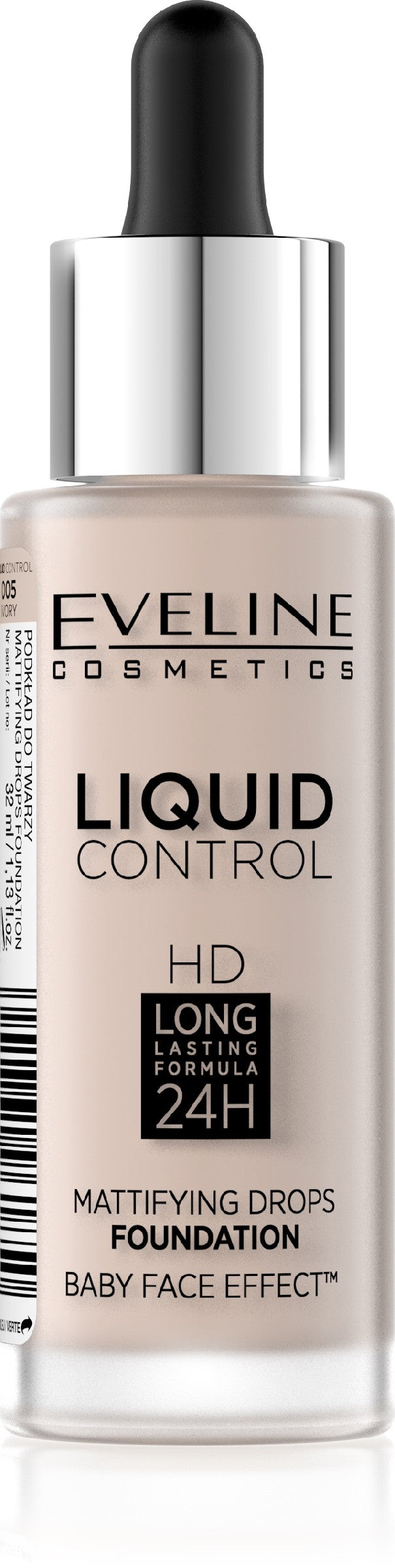 Eveline Liquid Control HD Foundation with dropper no. 005 Ivory 32ml | Vaistine1.lt | WestPharmacy.eu