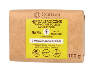 BARWA Hypoallergenic Gray Traditional Polish soap in a bar - Mniszek Lekarski 100g | Vaistine1.lt | WestPharmacy.eu