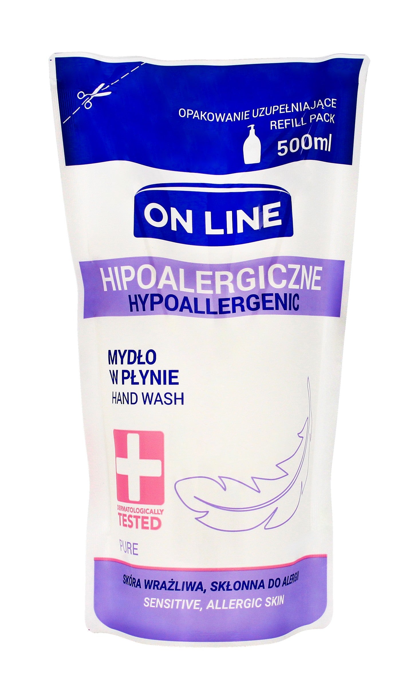On Line Hypoallergenic Pure liquid soap - refill 500ml | Vaistine1.lt | WestPharmacy.eu