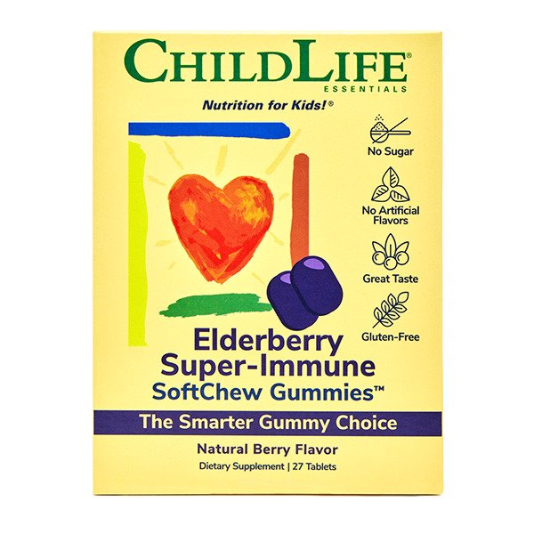 Elderberry Super-Immune SoftChew Gummies, Natural Berry - 27 tabs - Child Life
