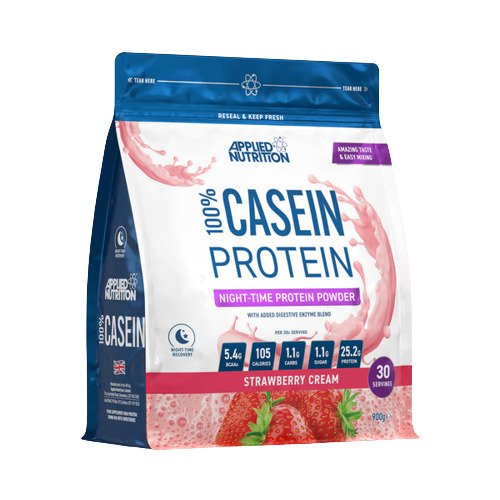100% Casein Protein, Strawberry Cream - 900g - Applied Nutrition