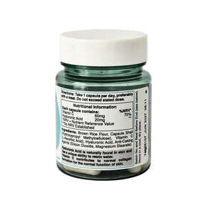 Hyaluronic Acid with Vitamin C, 20mg - 30 caps label - Holland & Barrett