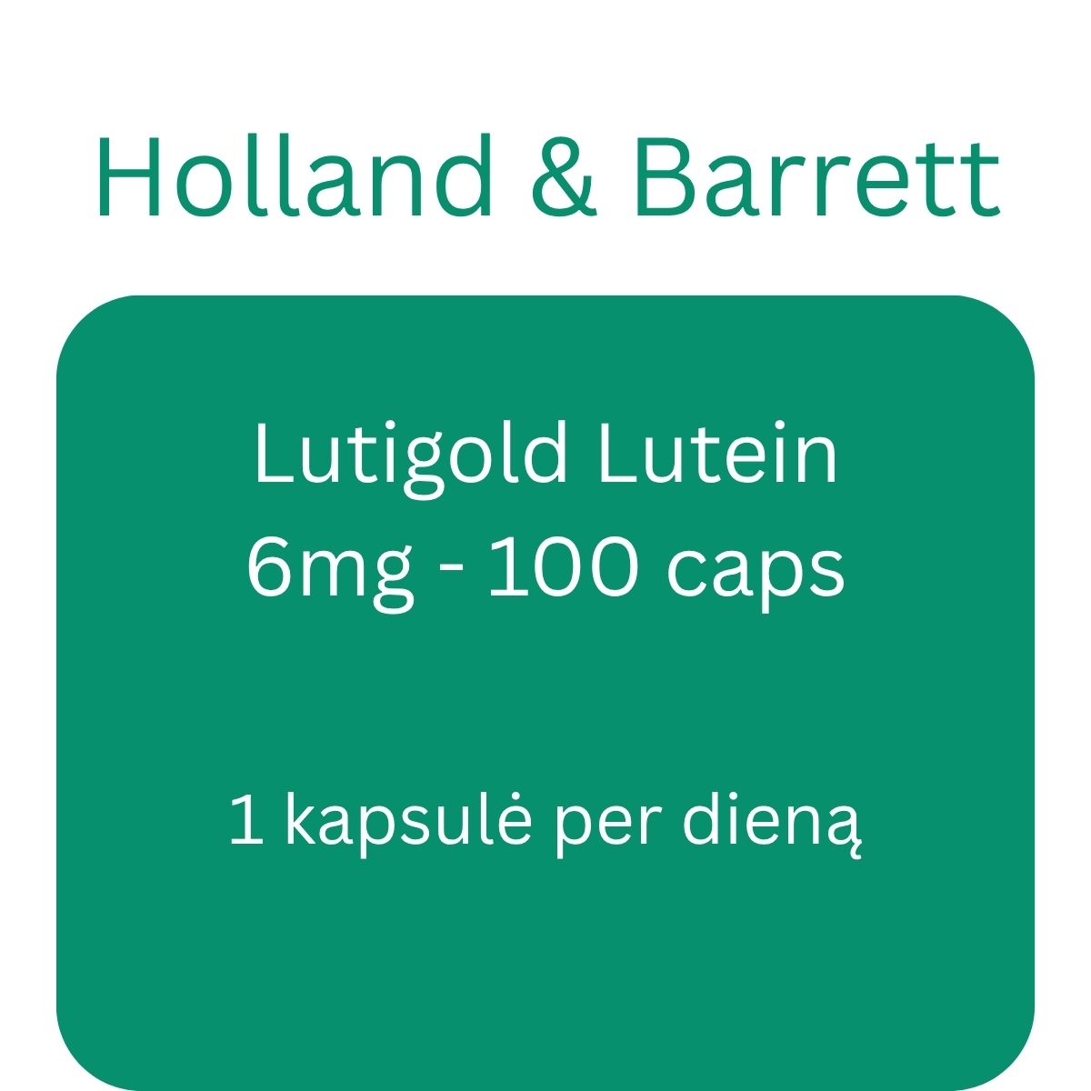 Lutigold Lutein, 6mg - 100 caps - Holland & Barrett