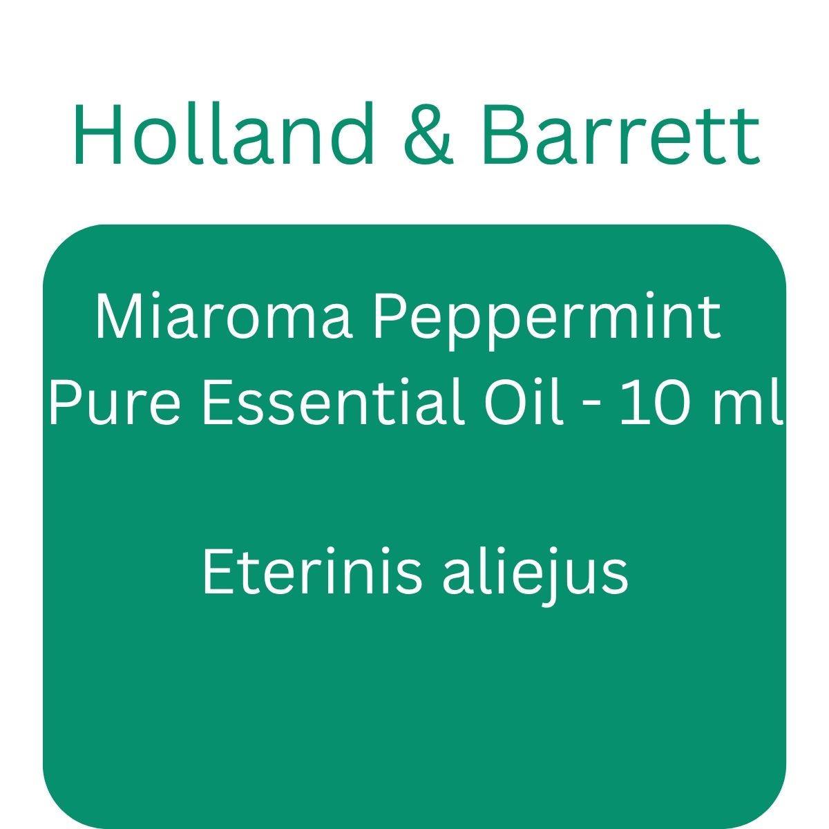 Miaroma Peppermint Pure Essential Oil - 10 ml. - Holland & Barrett