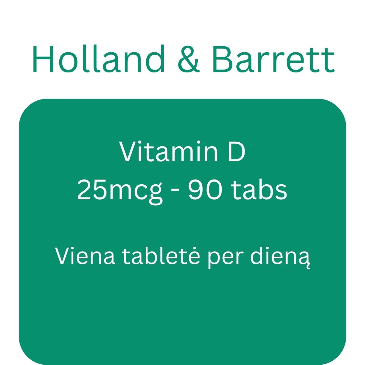 Vitamin D, 25mcg - 90 tabs - Holland & Barrett