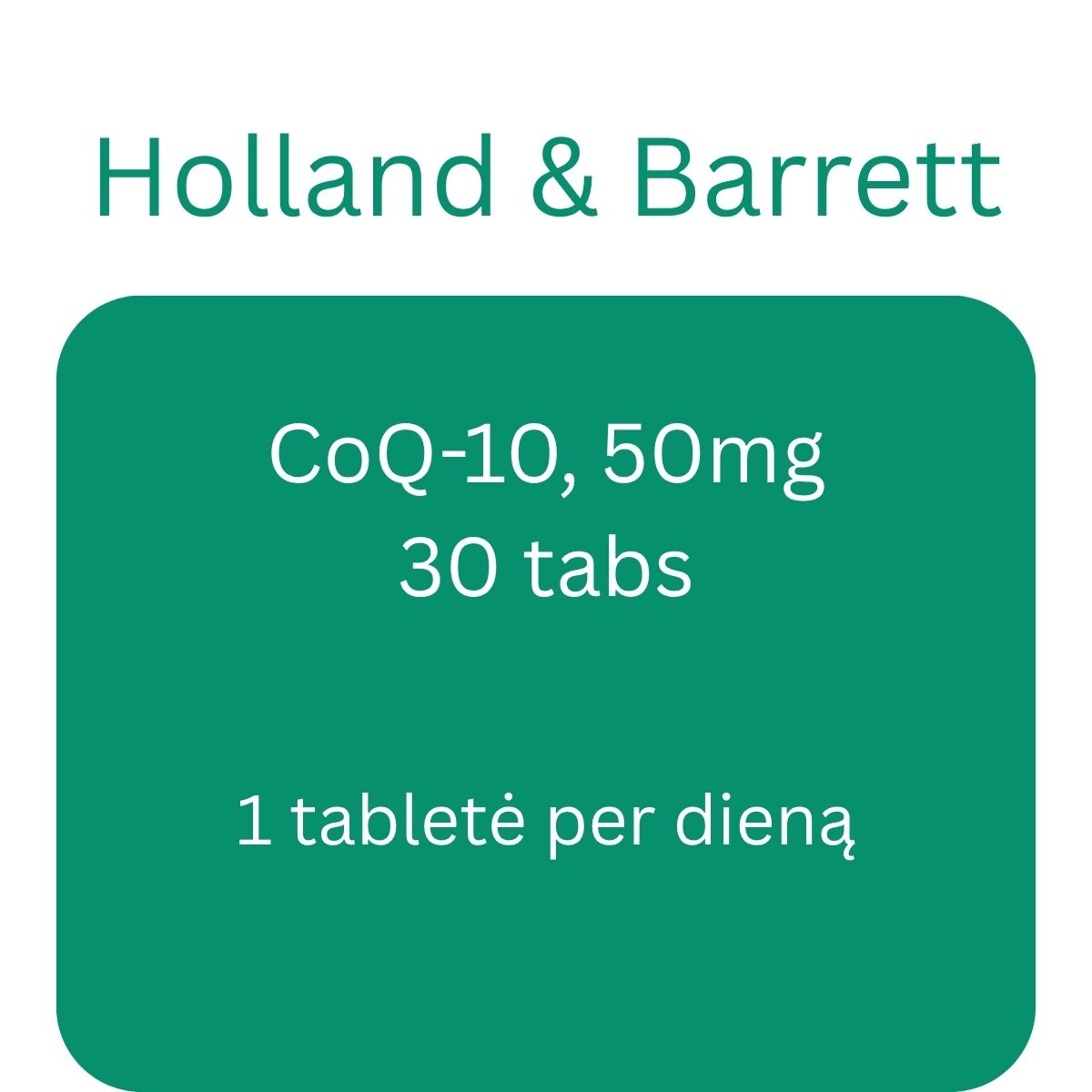 CoQ-10, 50mg - 30 tablets - Holland & Barrett