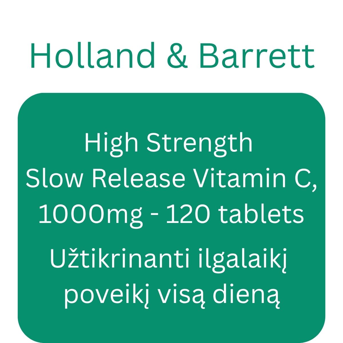 High Strength Slow Release Vitamin C, 1000mg - 120 tablets - Holland & Barrett