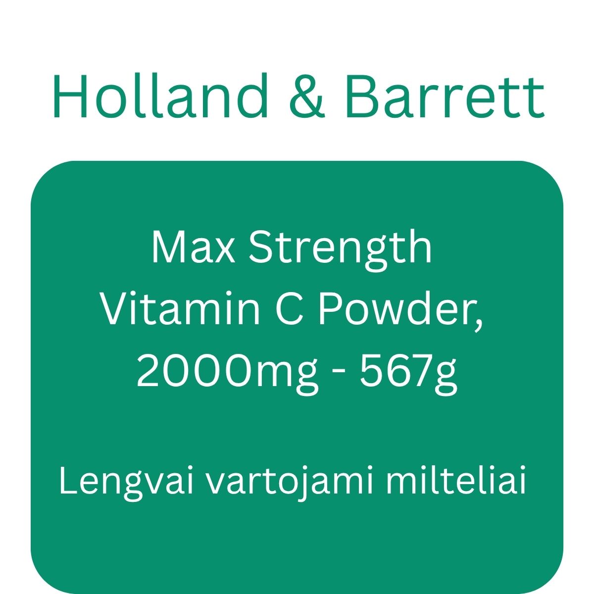 Max Strength Vitamin C Powder, 2000mg - 567g - Holland & Barrett