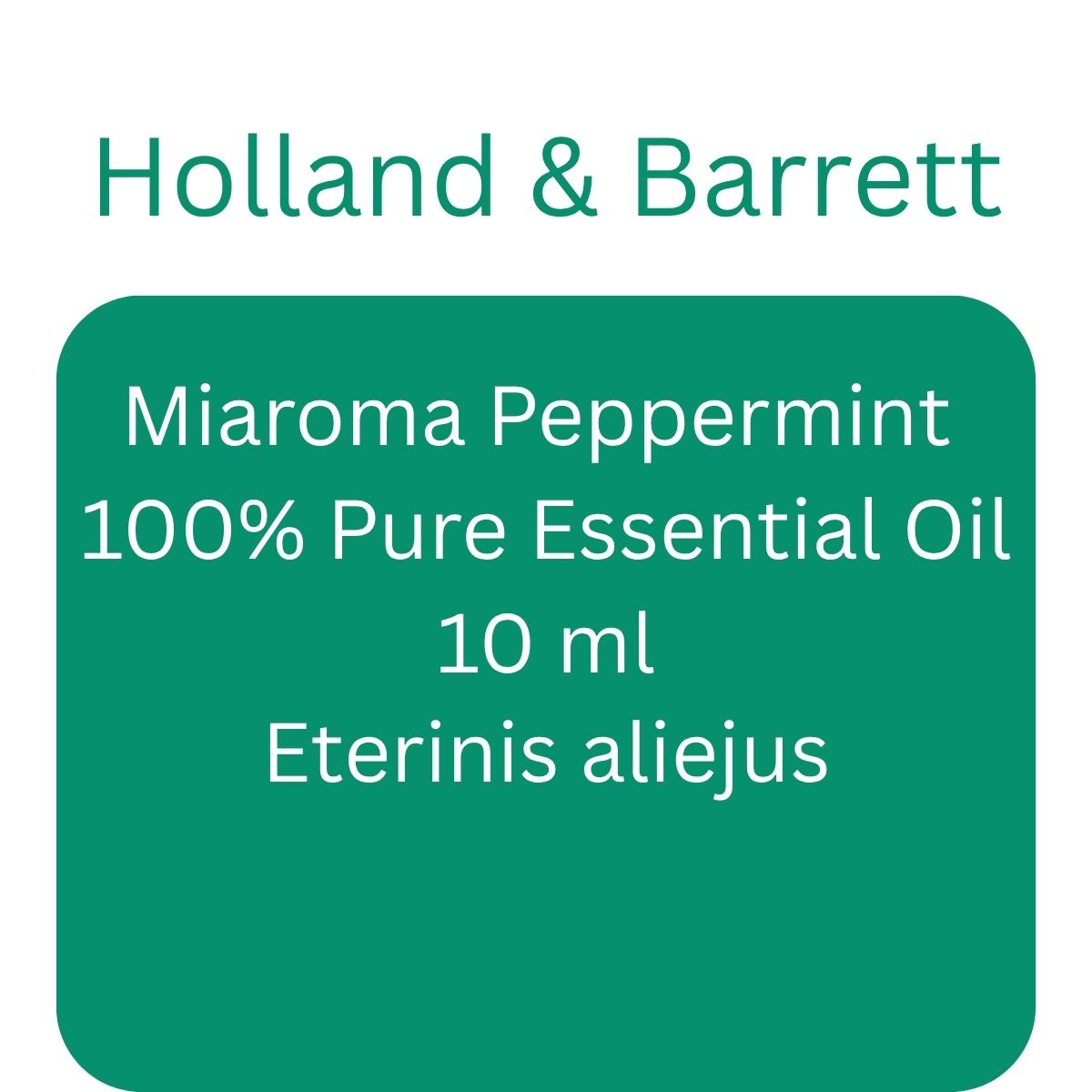 Miaroma Peppermint 100% Pure Essential Oil - 10 ml. - Holland & Barrett