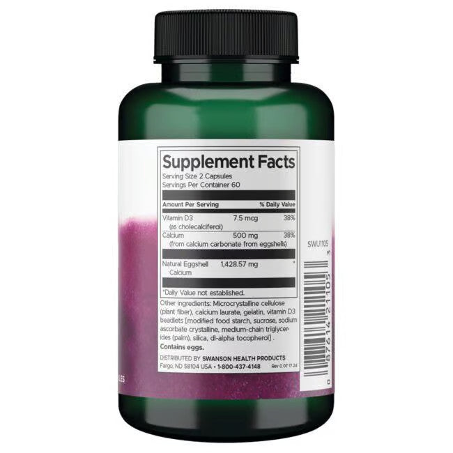 Eggshell Calcium with Vitamin D3 - Kalcis - N120 - Swanson