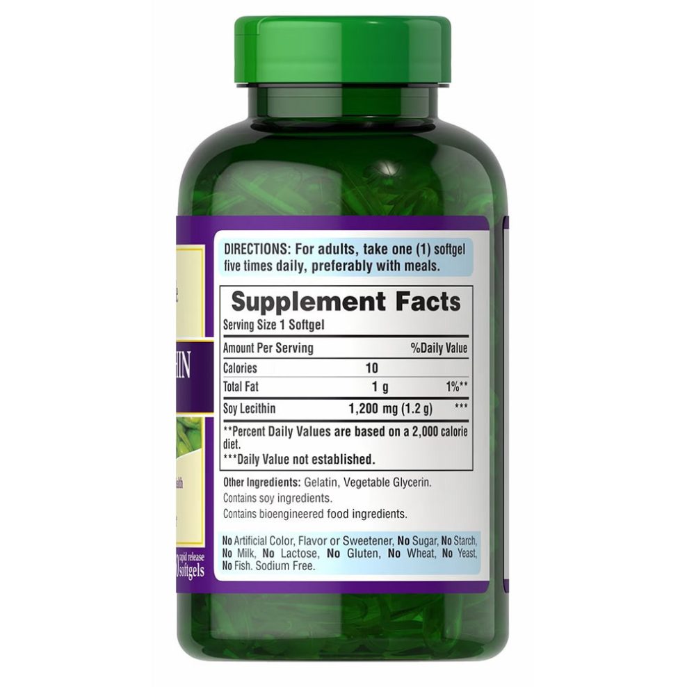 Soy Lecithin, 1200mg - 250 softgels - Puritan's Pride - Vaistine1.lt | WestPharmacy.eu