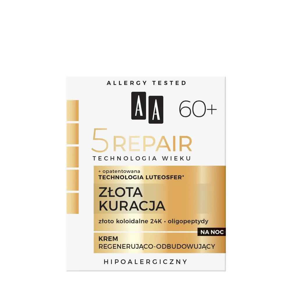 AA Amžius Technologija 5Repair 60+ Auksinė Gydymas Regeneruojantis ir Atstatantis Naktinis Kremas 50ml - Kosmetika