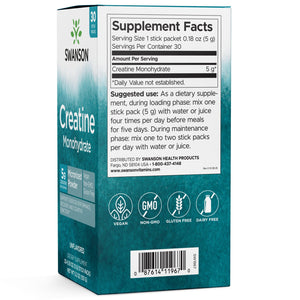 Creatine Monohydrate 30 Stick Packs - Unflavored - Swanson | Vaistine1.lt -WestPharmacy.eu