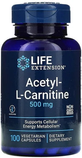 Acetyl-L-Carnitine 500mg - 100 vcaps - Life Extension - Papildai