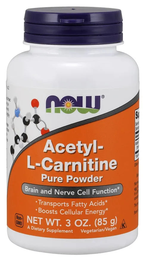 Acetyl-L-Carnitine Pure Powder - 85g - NOW Foods - Papildai