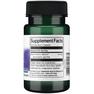 Albion Boron Bororganic Glycine - Kaulams - 6 mg - N60 - Swanson - Papildai