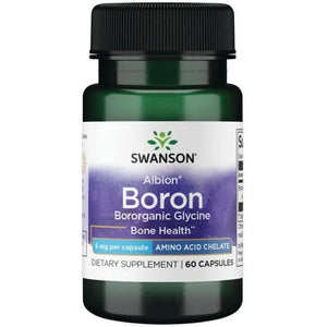 Albion Boron Bororganic Glycine - Kaulams - 6 mg - N60 - Swanson - Papildai