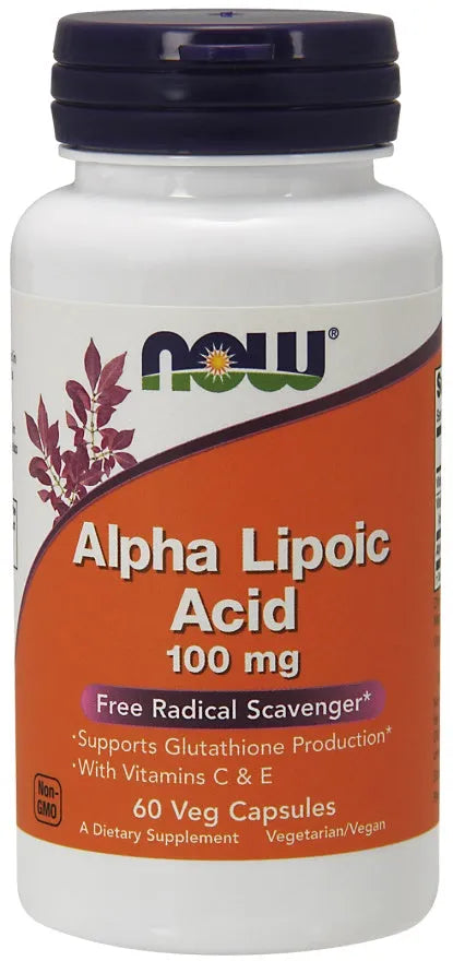 Alpha Lipoic Acid with Vitamins C & E 100mg - 60 vcaps - NOW Foods - Papildai
