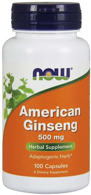 American Ginseng 500mg - 100 vcaps - NOW Foods - Papildai