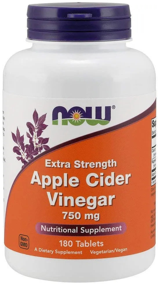 Apple Cider Vinegar 750mg Extra Strength - 180 tabs - NOW Foods - Papildai