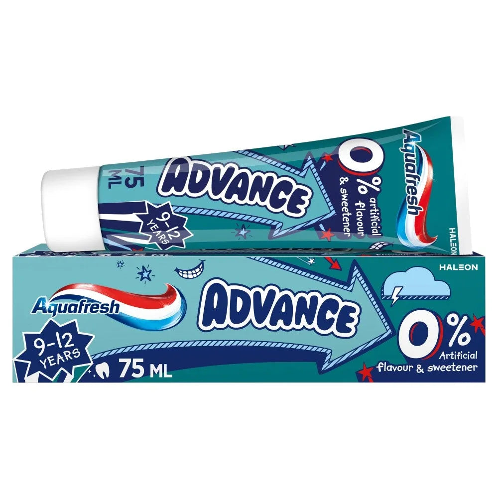 AQUAFRESH Advance dantų pasta vaikams nuo 9 iki 12 metų 75 ml - Kosmetika