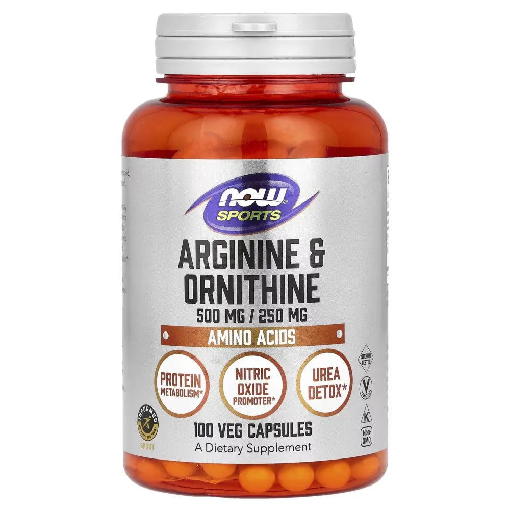 Arginine & Ornithine - 100 vcaps - NOW Foods - Papildai