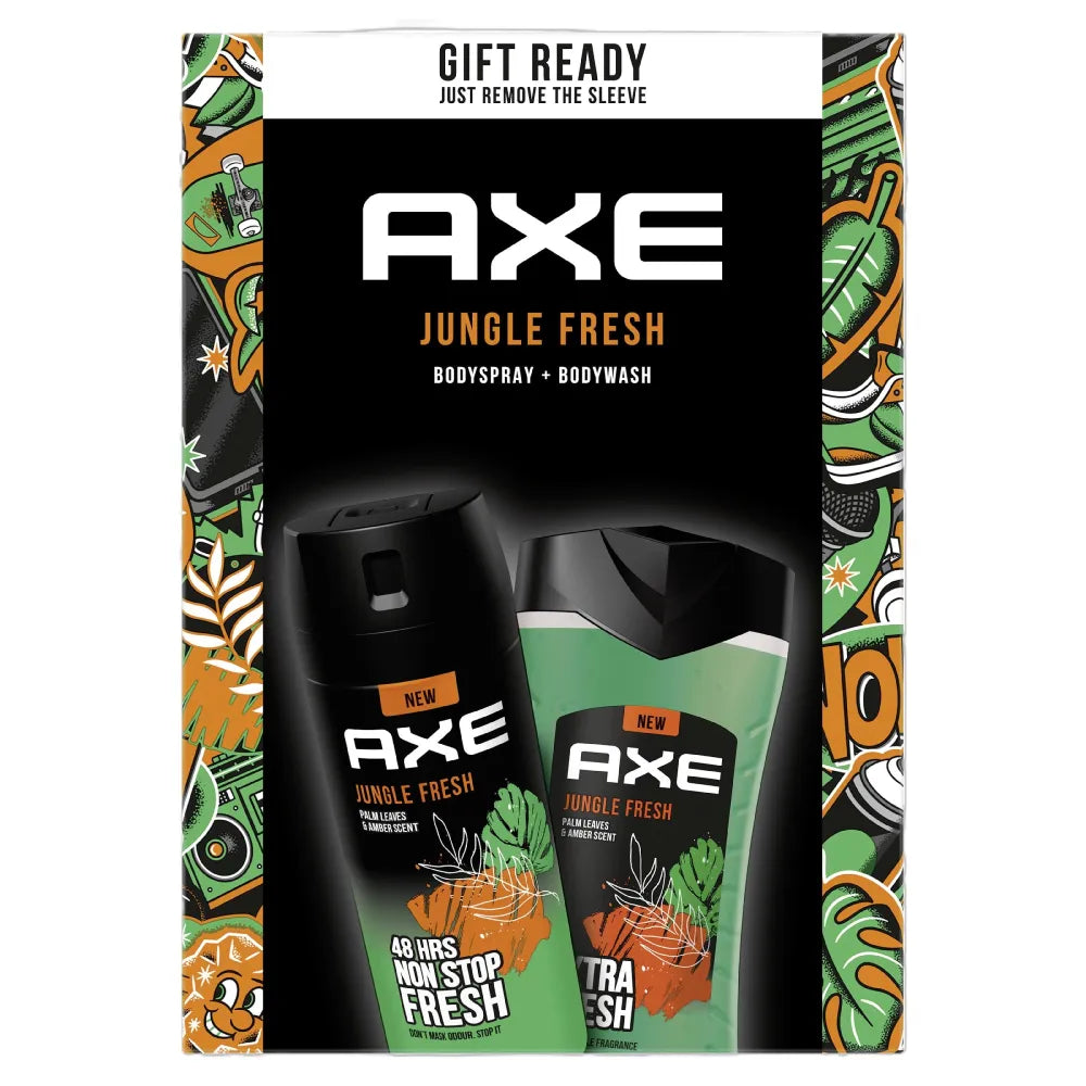 AX Vyrų dovanų rinkinys Dark Jungle Deo purškiklis 150 ml + gelis 250 - Kosmetika