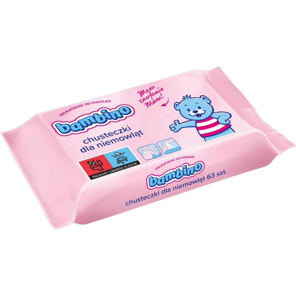 BAMBINO baby wipes 1op.-63pcs - Vaikui ir mamai