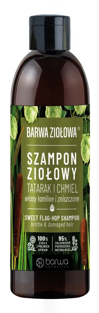 BARWA Herbal šampūnas plaukams Calamus ir apyniai - trapūs pažeisti plaukai 250ml - Kosmetika
