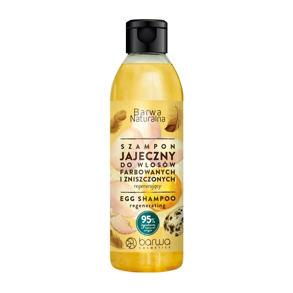 BARWA Natural Egg Regeneruojantis šampūnas - dažytiems ir pažeistiems plaukams 300ml - Kosmetika