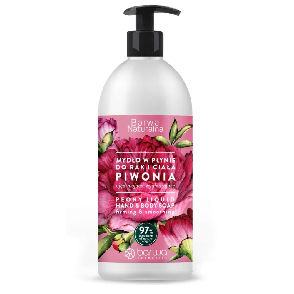 BARWA Natural Firming and smoothing liquid soap - Peony 500ml - Kosmetika