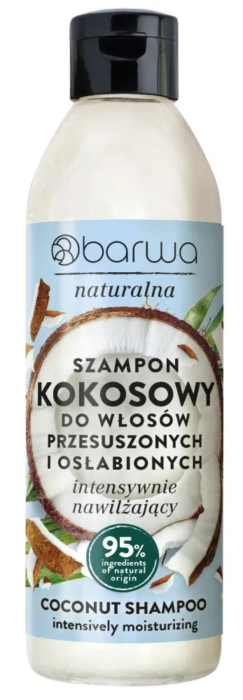 BARWA Natural Intensive Moisturizing Hair Shampoo Coconut 300 ml - Kosmetika